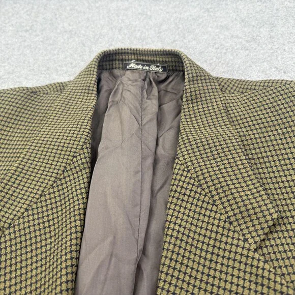 Vintage Giorgio Armani Mani Blazer Mens 46 Green Wool Tweed Sport Coat Italy